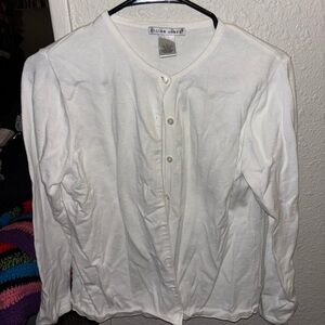 Jillian Jones Women's White Button Down Shirt Size Large
